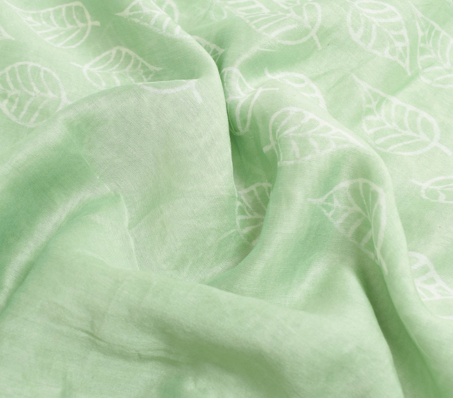 Sushila Vintage Pista Green Saree 100% Pure Silk Hand Block Printed Sari Fabric