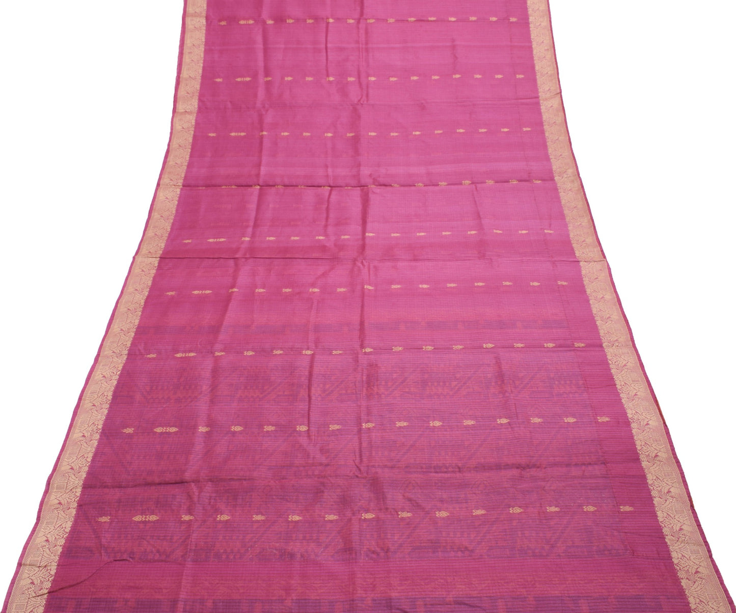 Sushila Vintage Dark Pink Woven Saree 100% Pure Silk Traditional Sari Fabric