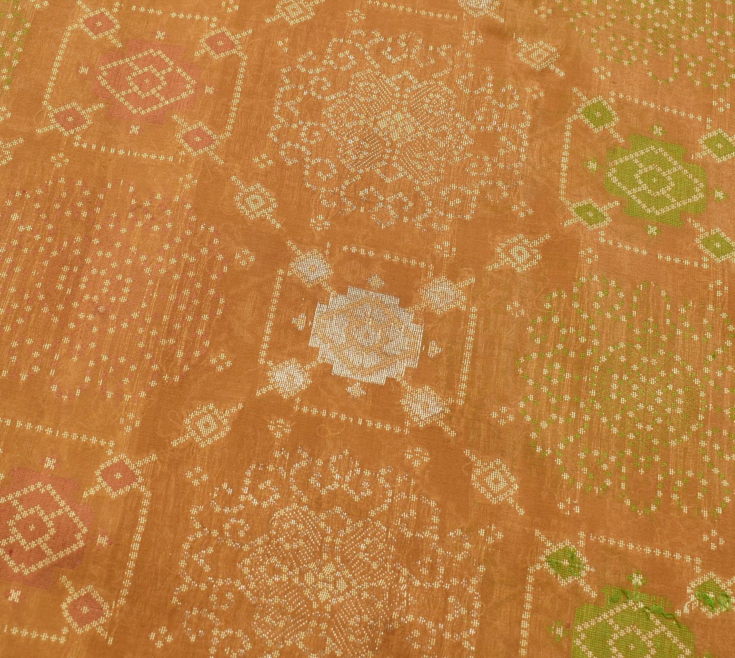 Sushila Vintage Brown 100% Pure Silk Saree Woven Traditional Sari Craft Fabric