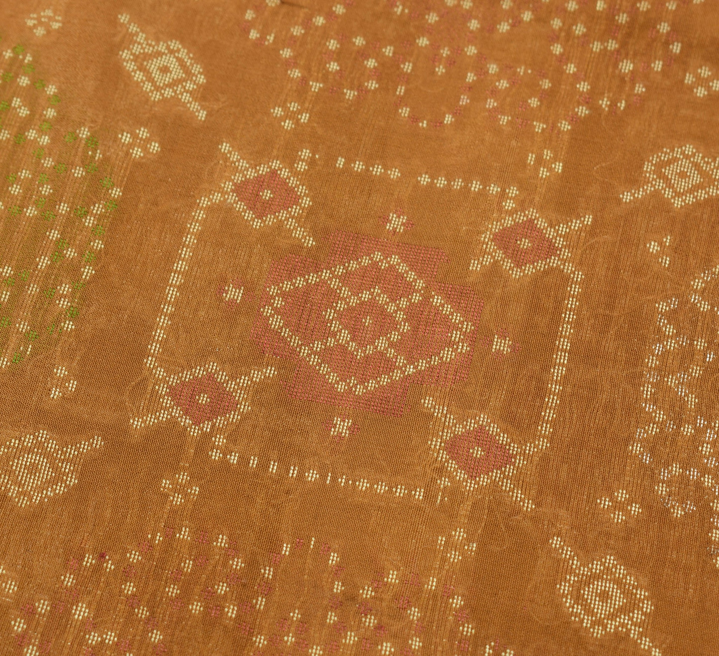 Sushila Vintage Brown 100% Pure Silk Saree Woven Traditional Sari Craft Fabric