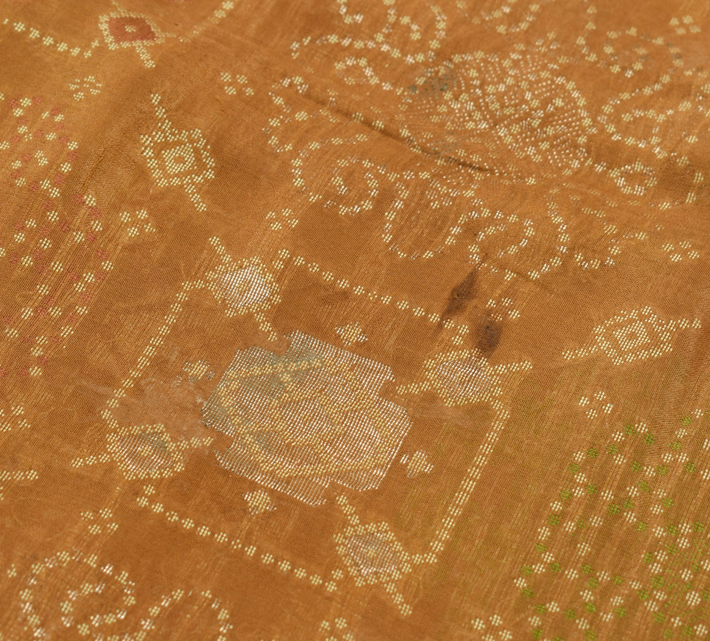 Sushila Vintage Brown 100% Pure Silk Saree Woven Traditional Sari Craft Fabric