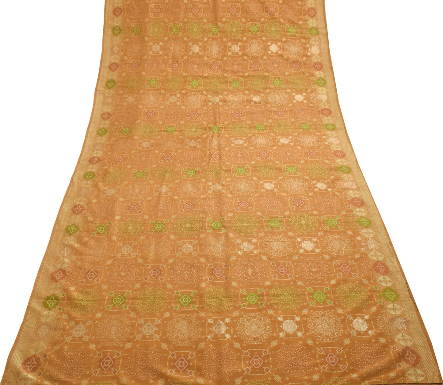 Sushila Vintage Brown 100% Pure Silk Saree Woven Traditional Sari Craft Fabric
