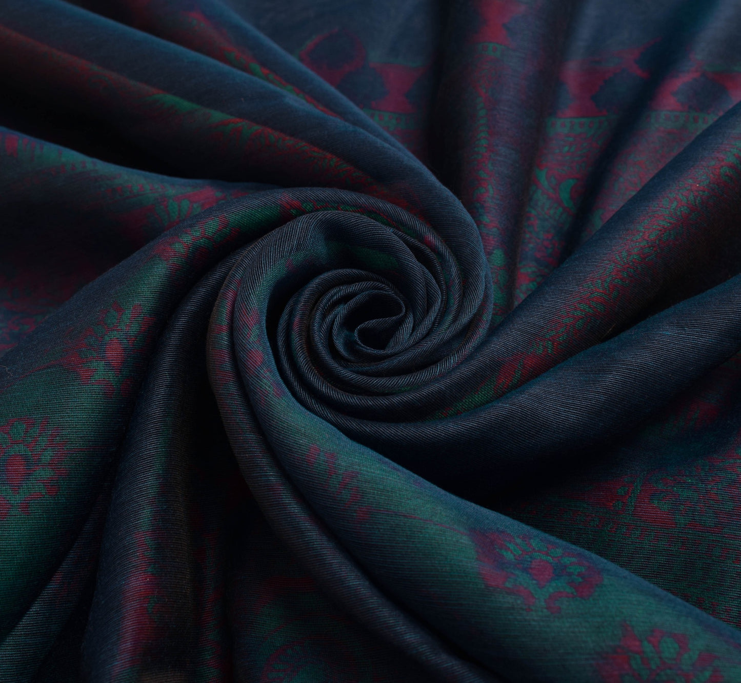 Sushila Vintage Blue Silk Saree Peacock Woven Traditional Wedding Sari Fabric