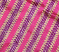 Sushila Vtg Magenta Purple Saree Silk Hand Woven Sari 5 Yard Sewing Craft Fabric