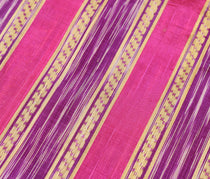 Sushila Vtg Magenta Purple Saree Silk Hand Woven Sari 5 Yard Sewing Craft Fabric