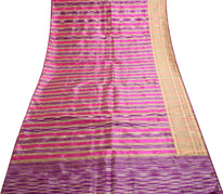 Sushila Vtg Magenta Purple Saree Silk Hand Woven Sari 5 Yard Sewing Craft Fabric