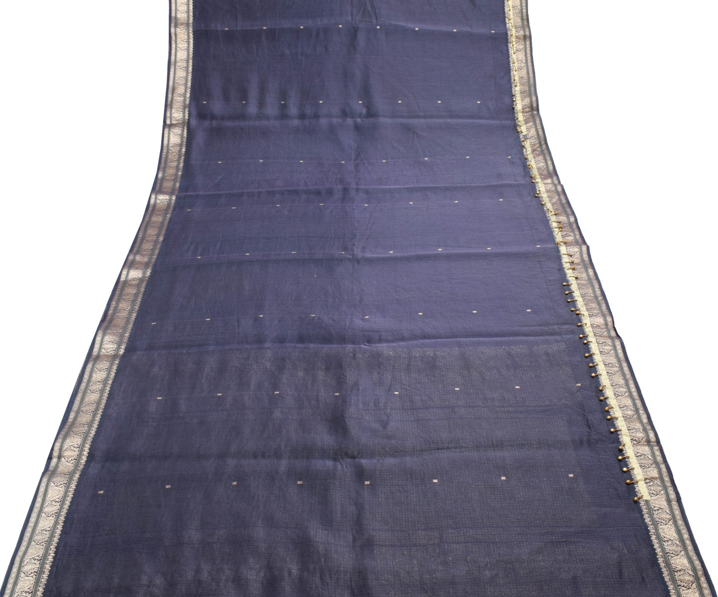 Sushila Vintage Dark Purple Party Wear Saree 100% Pure Silk Woven Sari Fabric