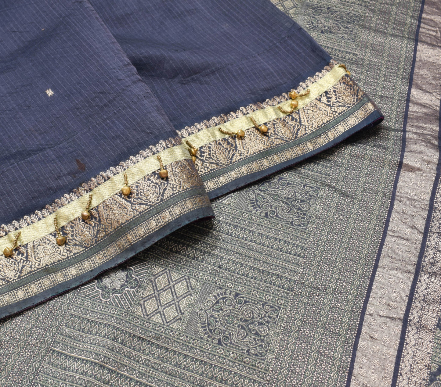 Sushila Vintage Dark Purple Party Wear Saree 100% Pure Silk Woven Sari Fabric