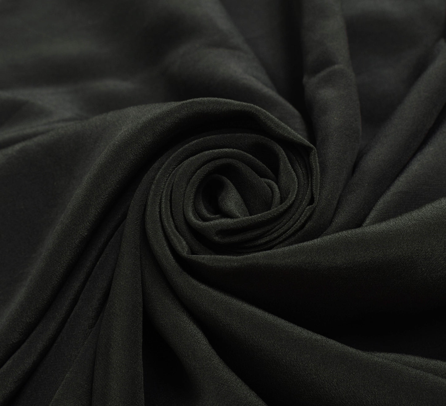 Sushila Vtg Black  Pure Crepe Silk Saree Zari Embroidered Premium Sari Fabric
