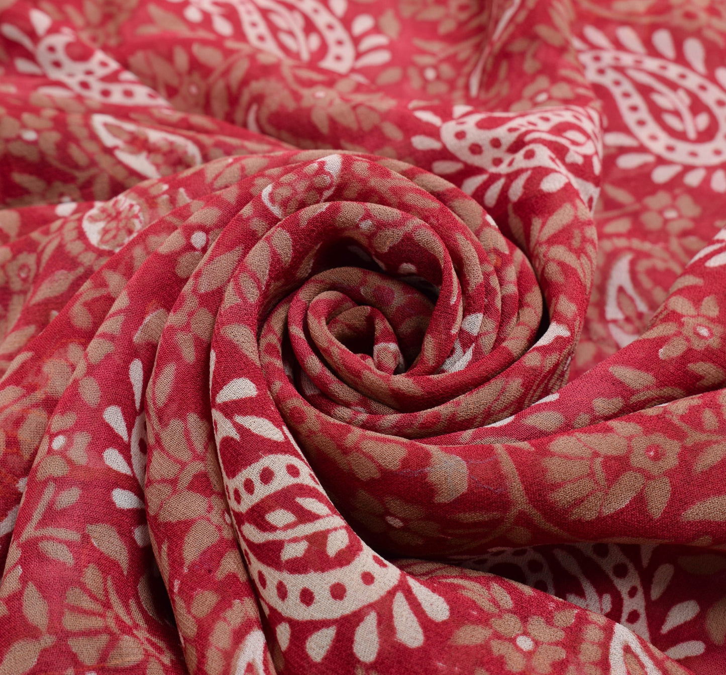 Sushila Vtg Pink Hand Blok Printed Saree Georgette Branded Sari Aari Work Fabric