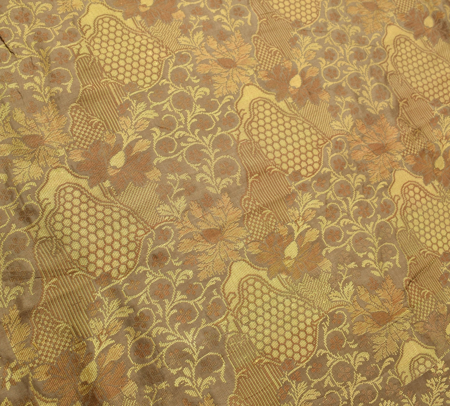 Sushila Vintage Brown 100% Pure Silk Saree With Woven Pallu Sari Craft Fabric