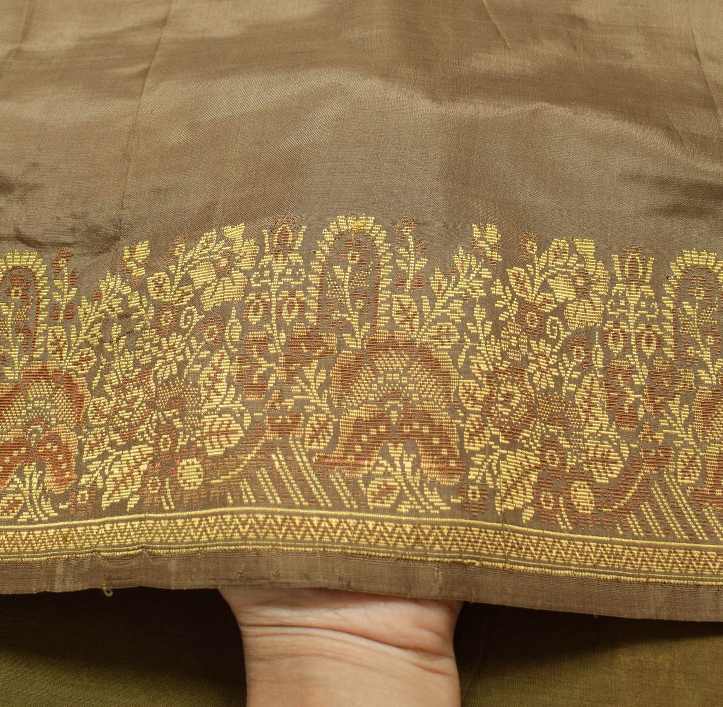 Sushila Vintage Brown 100% Pure Silk Saree With Woven Pallu Sari Craft Fabric