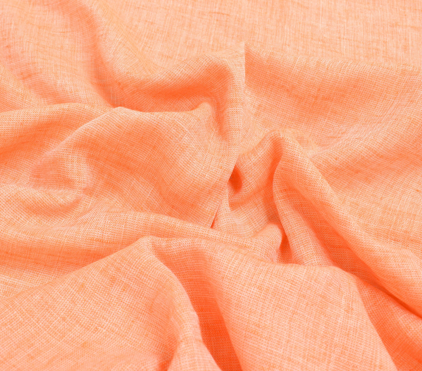 Sushila Vintage Cotton Woven Saree Light Orange Traditional Women Sari Fabric
