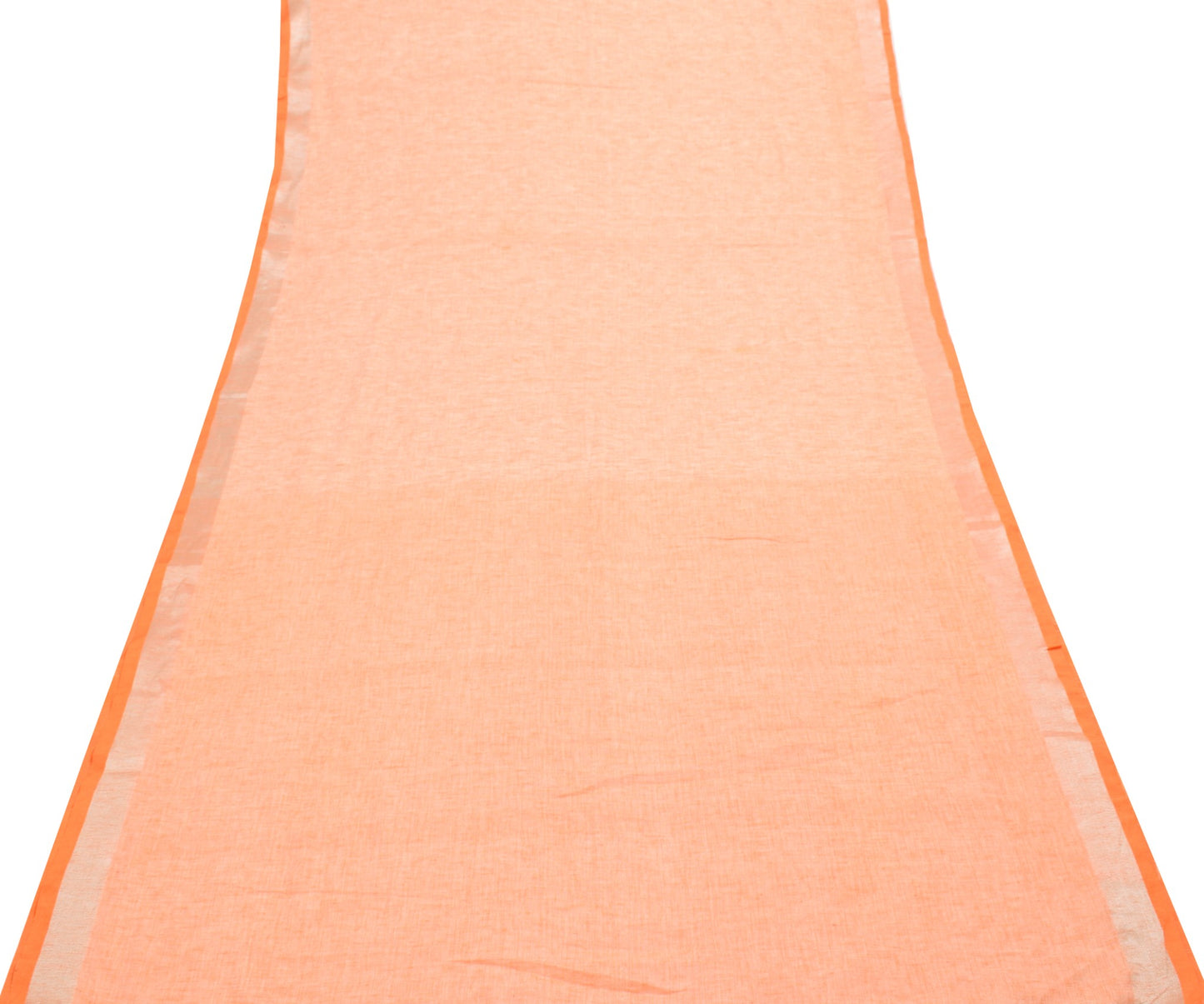 Sushila Vintage Cotton Woven Saree Light Orange Traditional Women Sari Fabric