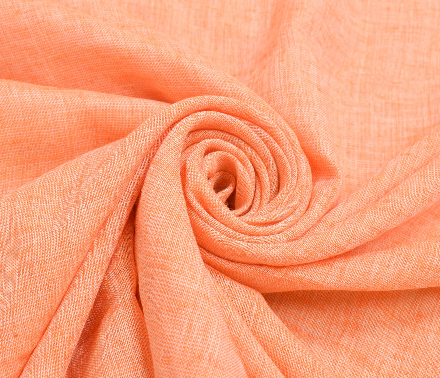 Sushila Vintage Cotton Woven Saree Light Orange Traditional Women Sari Fabric