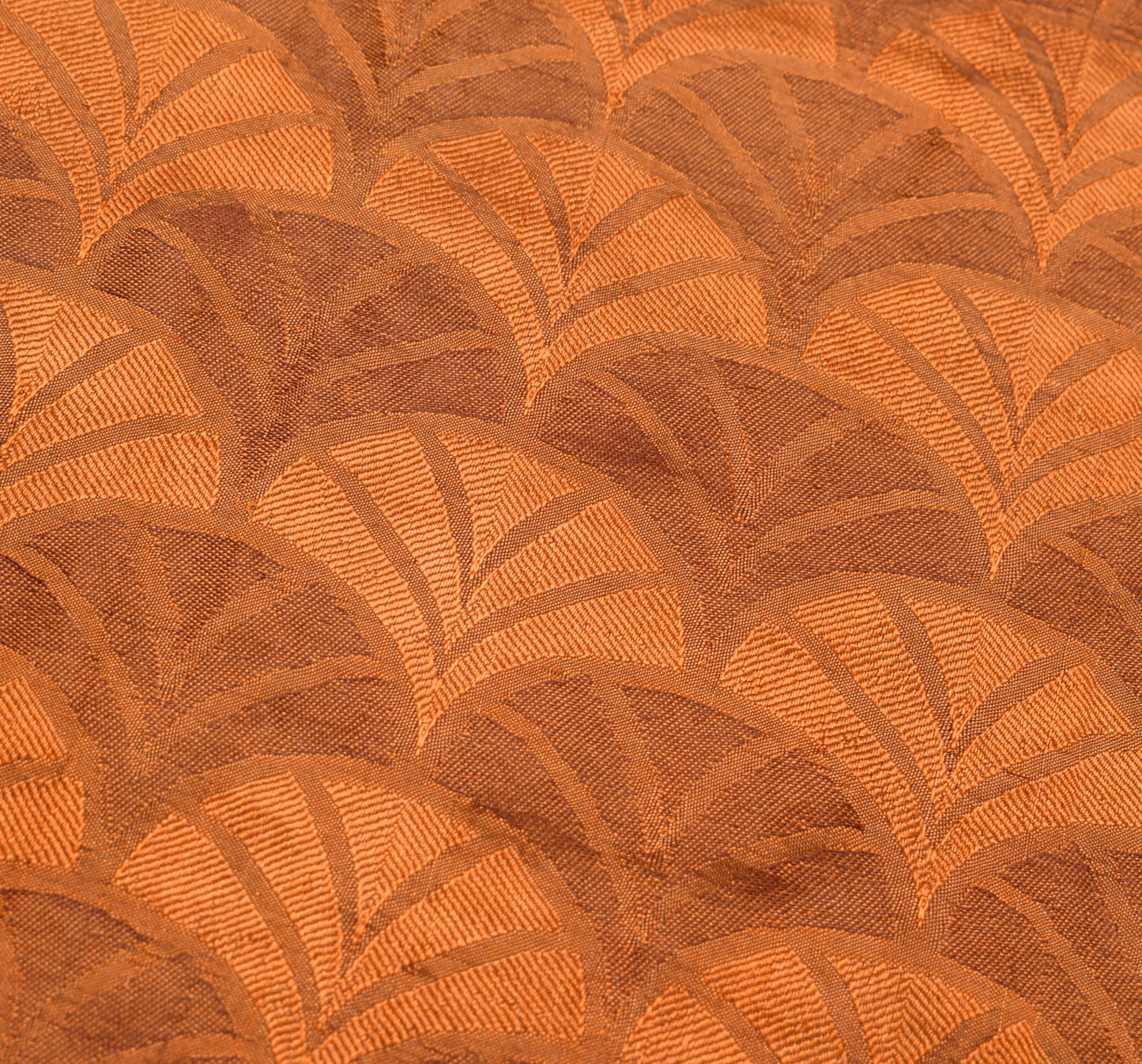 Sushila Vintage Brown Soft Saree 100% Pure Silk All Over Woven Sari Craft Fabric