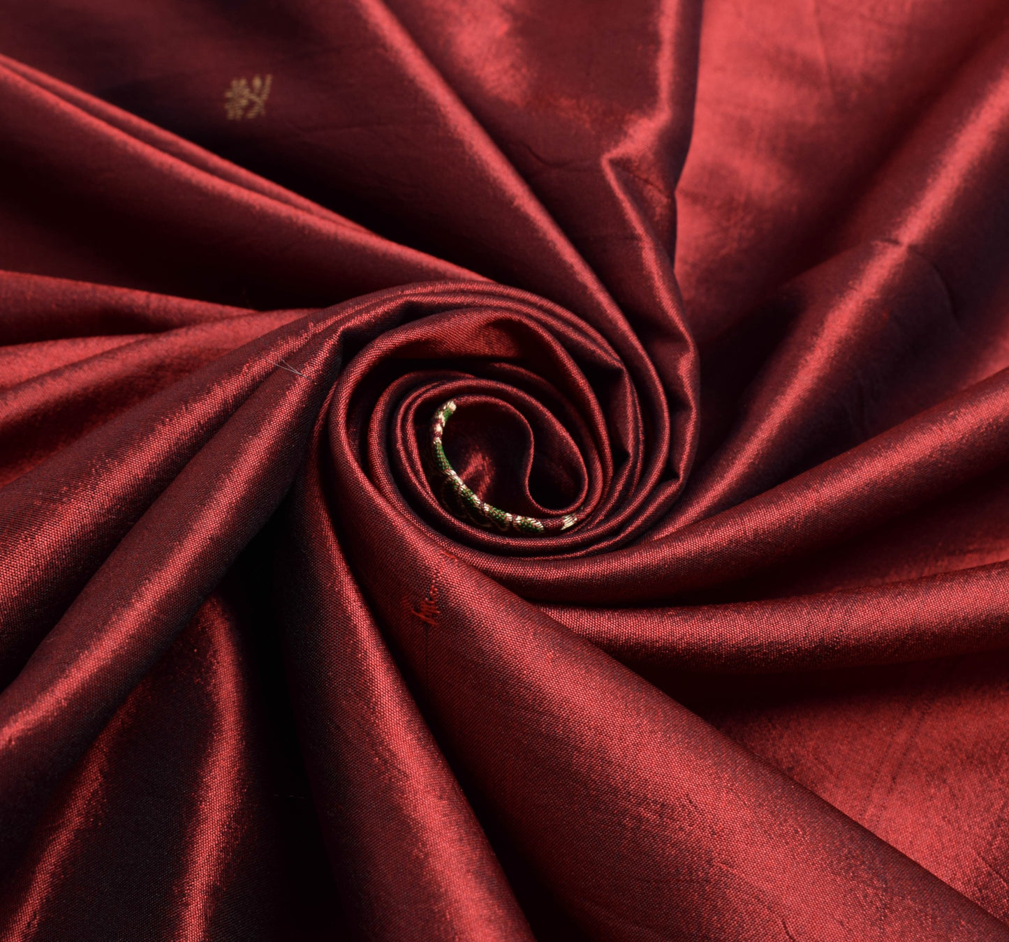 Sushila Vintage Maroon Wedding Silk Saree with Zari Brocade Green Border Fabric