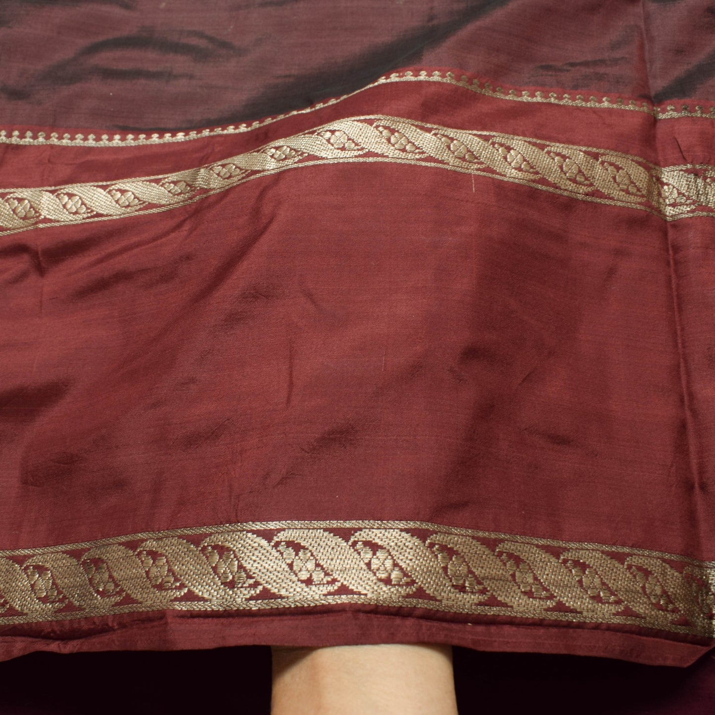 Sushila Vintage Dark Maroon Pure Silk Saree Zari Woven Soft Classy Sari Fabric