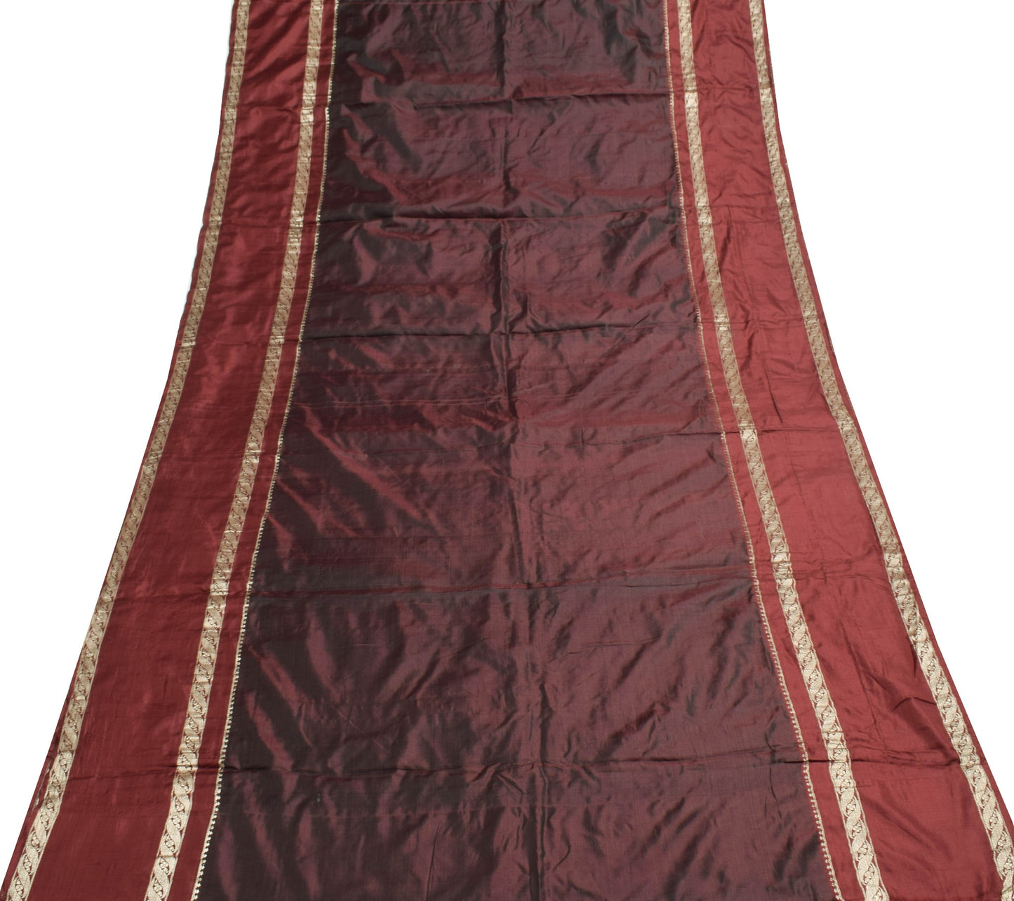 Sushila Vintage Dark Maroon Pure Silk Saree Zari Woven Soft Classy Sari Fabric