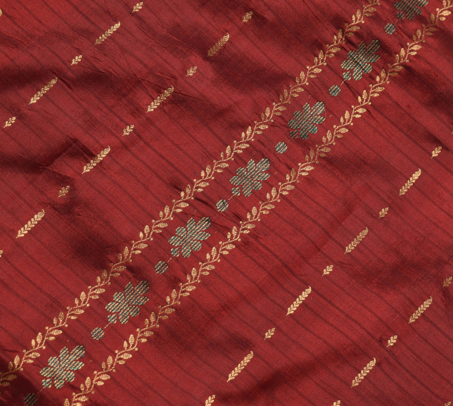 Sushila Vintage Kanjivaram Maroon Saree for Bright Look Pure Silk Gold Zari Brocade Sari Fabric