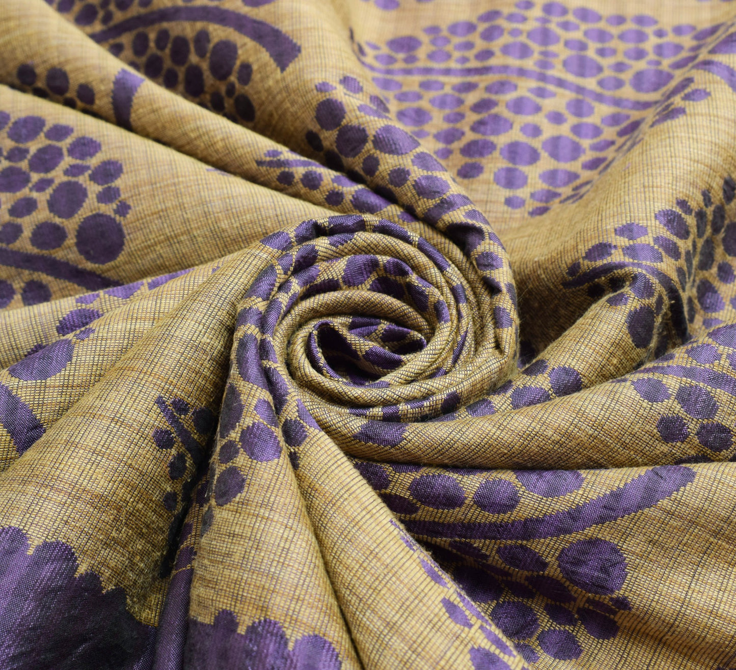 Sushila Vintage Purple100% Pure Silk Saree All Over Woven Floral Sari Fabric