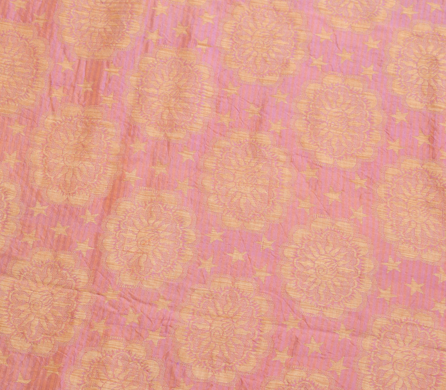 Sushila Vintage Purple100% Pure Silk Saree All Over Woven Floral Sari Fabric