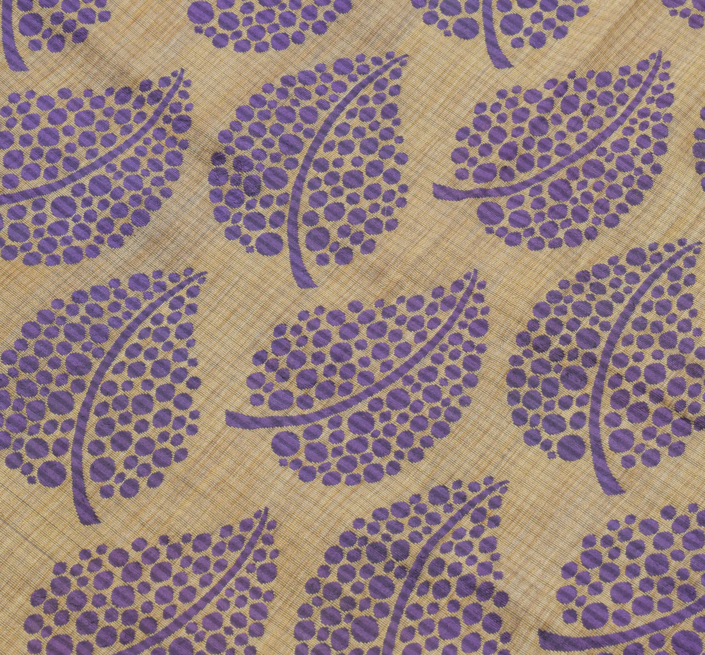 Sushila Vintage Purple100% Pure Silk Saree All Over Woven Floral Sari Fabric