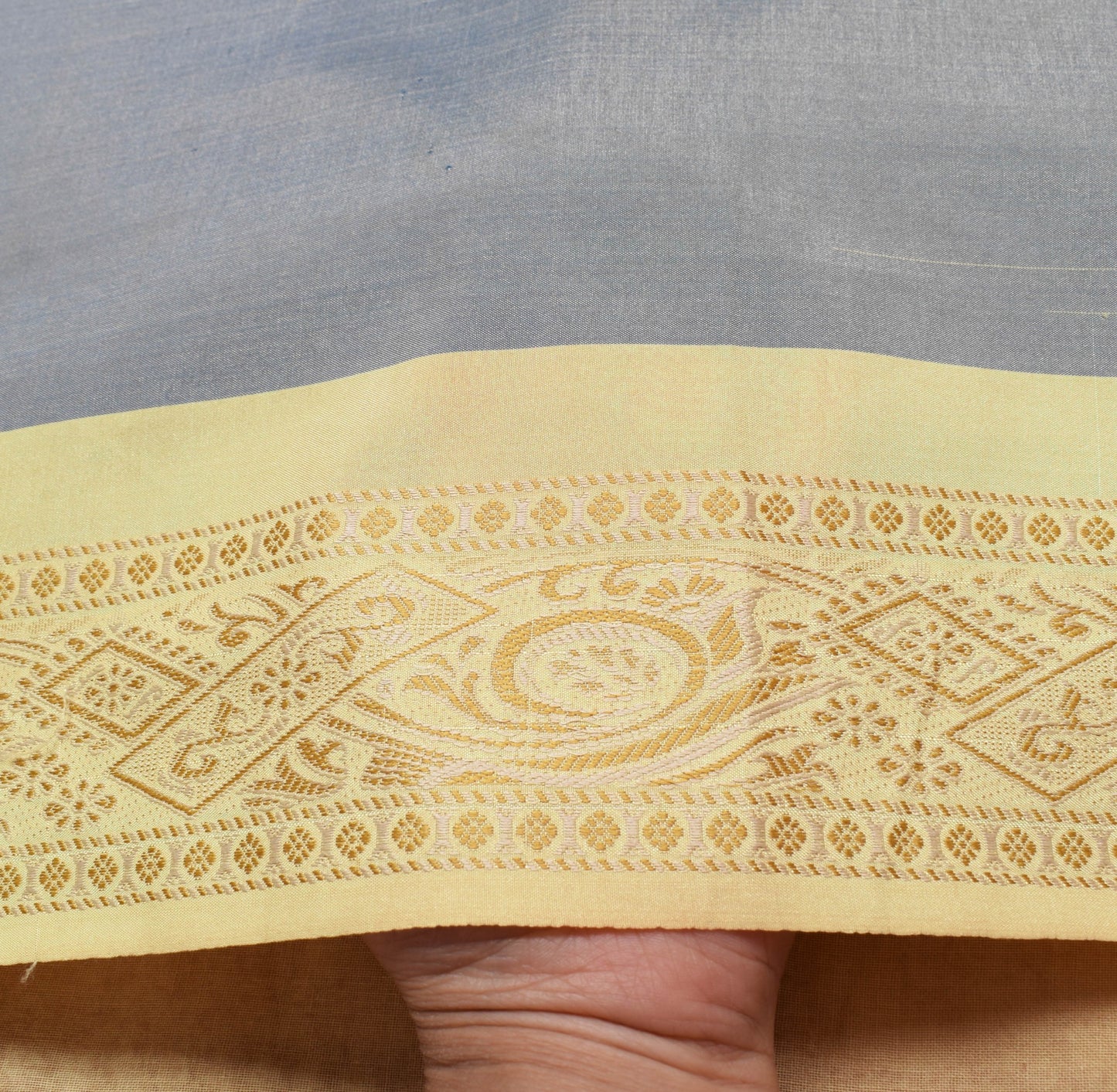 Sushila Vintage Silk Aqua Blue Dual Tone Saree Resham Woven Ethnic Sari Fabric