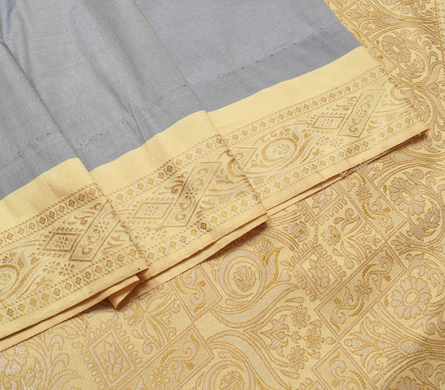 Sushila Vintage Silk Aqua Blue Dual Tone Saree Resham Woven Ethnic Sari Fabric