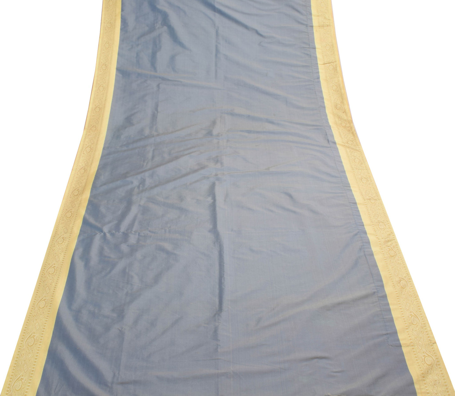 Sushila Vintage Silk Aqua Blue Dual Tone Saree Resham Woven Ethnic Sari Fabric