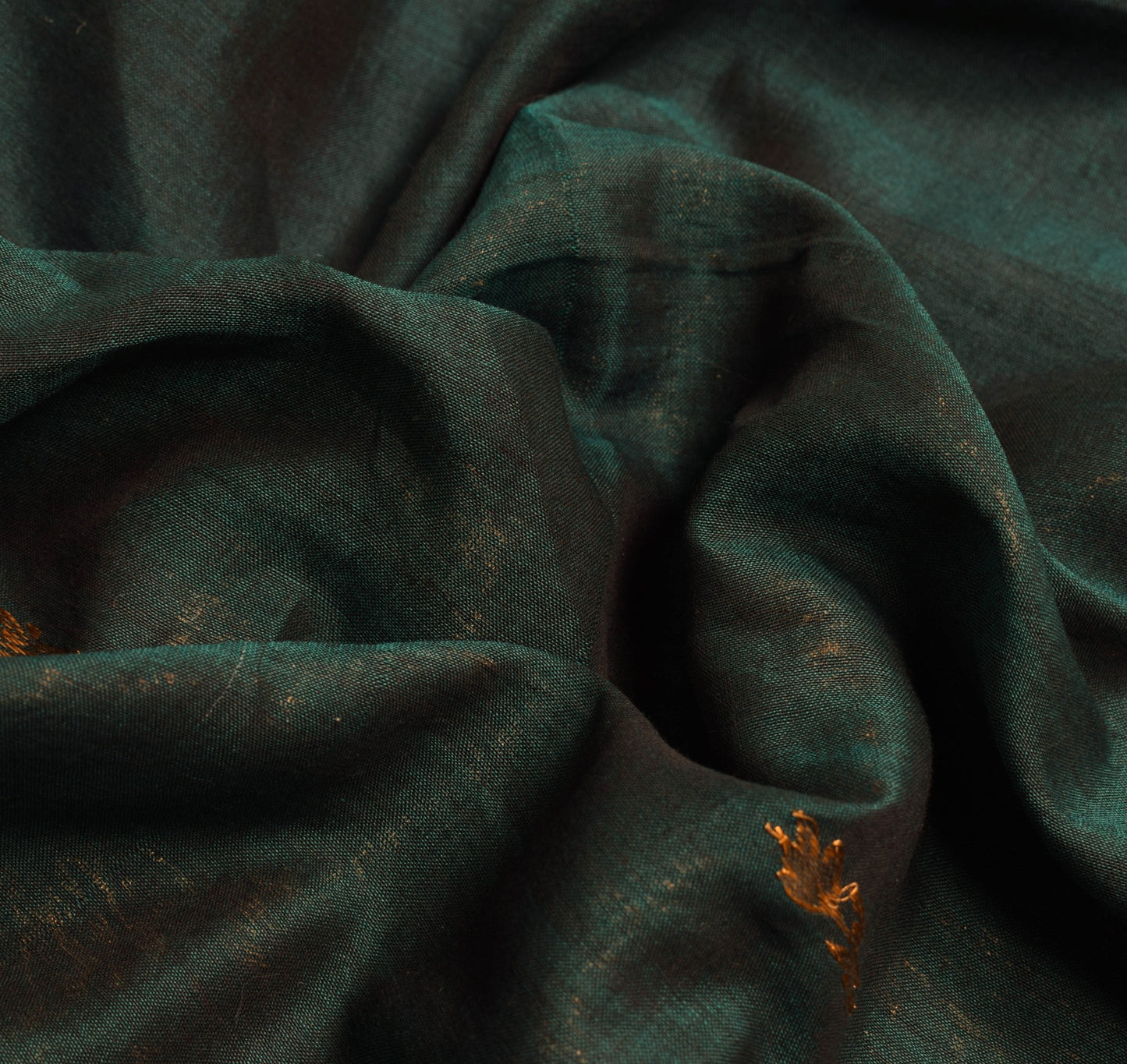 Sushila Vintage Teal Green & Maroon Saree Pure Cotton Zari Brocade Kanjivaram Sari Craft Fabric