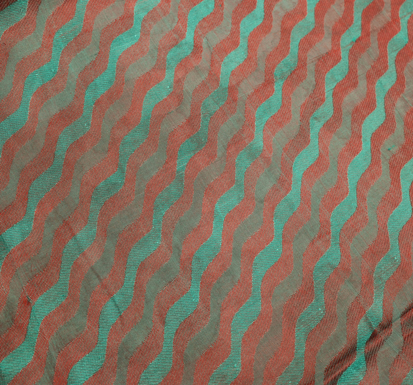 Sushila Vintage Pure Kanchipuram Silk Saree Laheriya Woven Maroon Sari Fabric