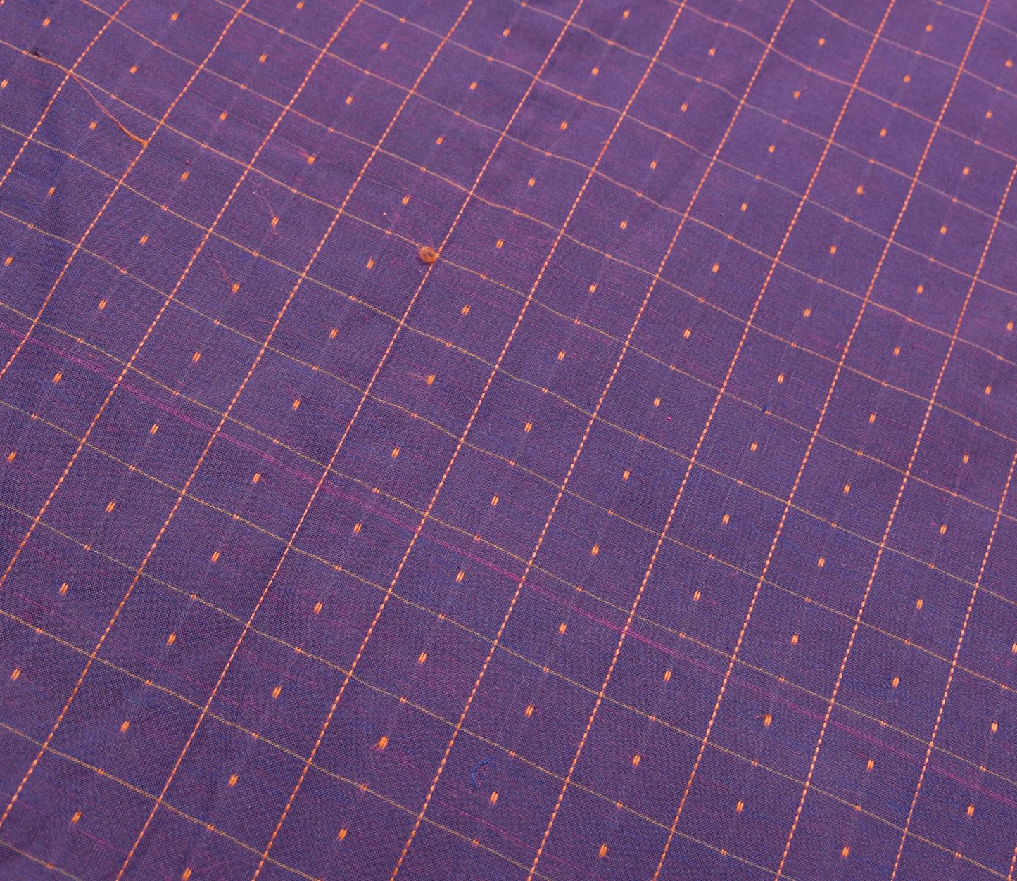 Sushila Vintage Purple Dual Tone Saree 100% Pure Cotton Checks Woven Sari Fabric
