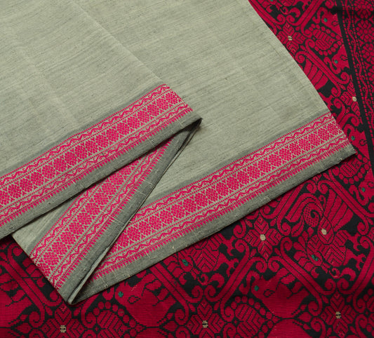 Sushila Vintage ray Blend Cotton Silk Saree Woven Traditional Women Sari Fabric
