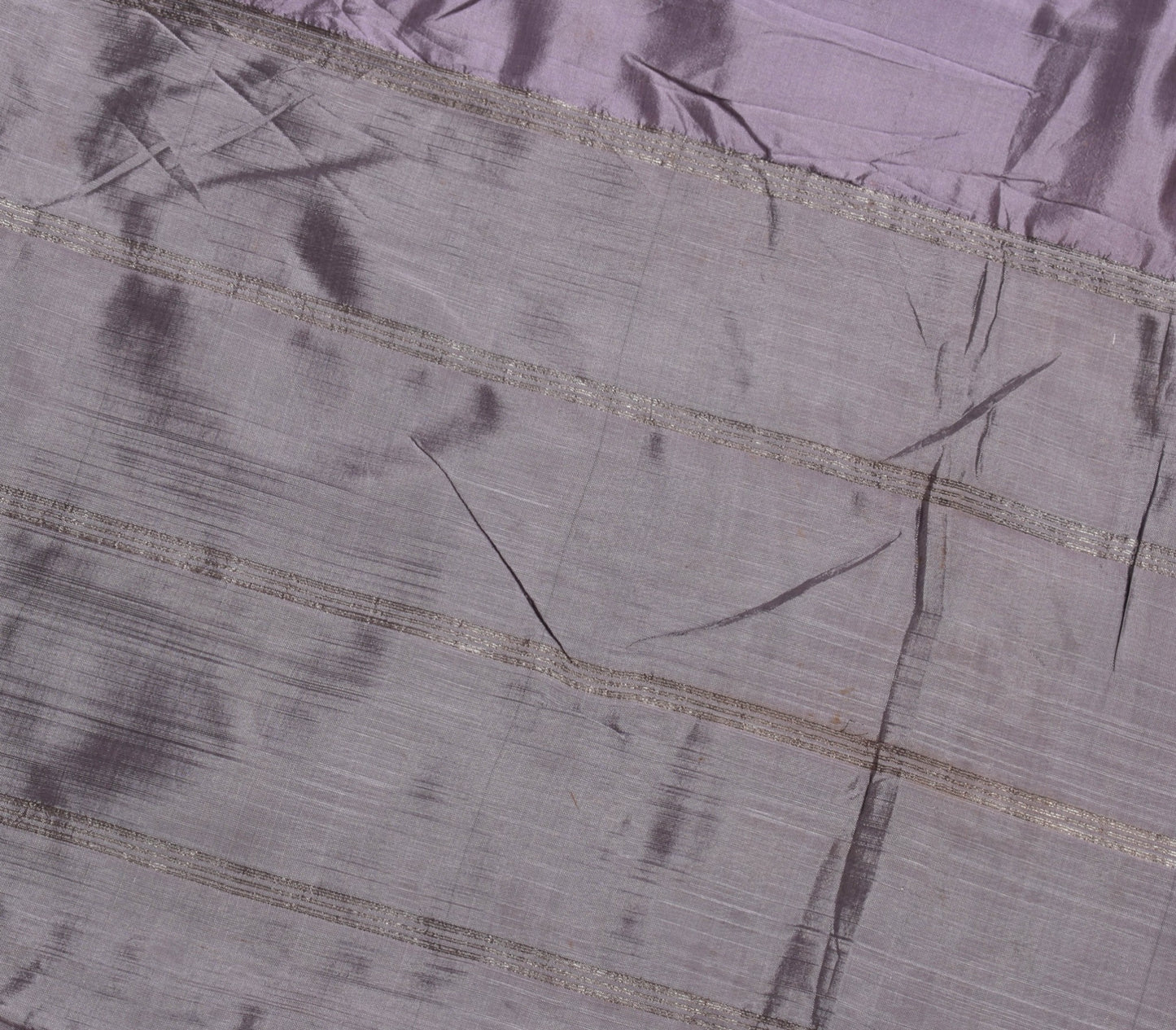 Sushila Vintage Dark Lavender Saree 100% Pure Silk Woven Soft Sari Craft Fabric