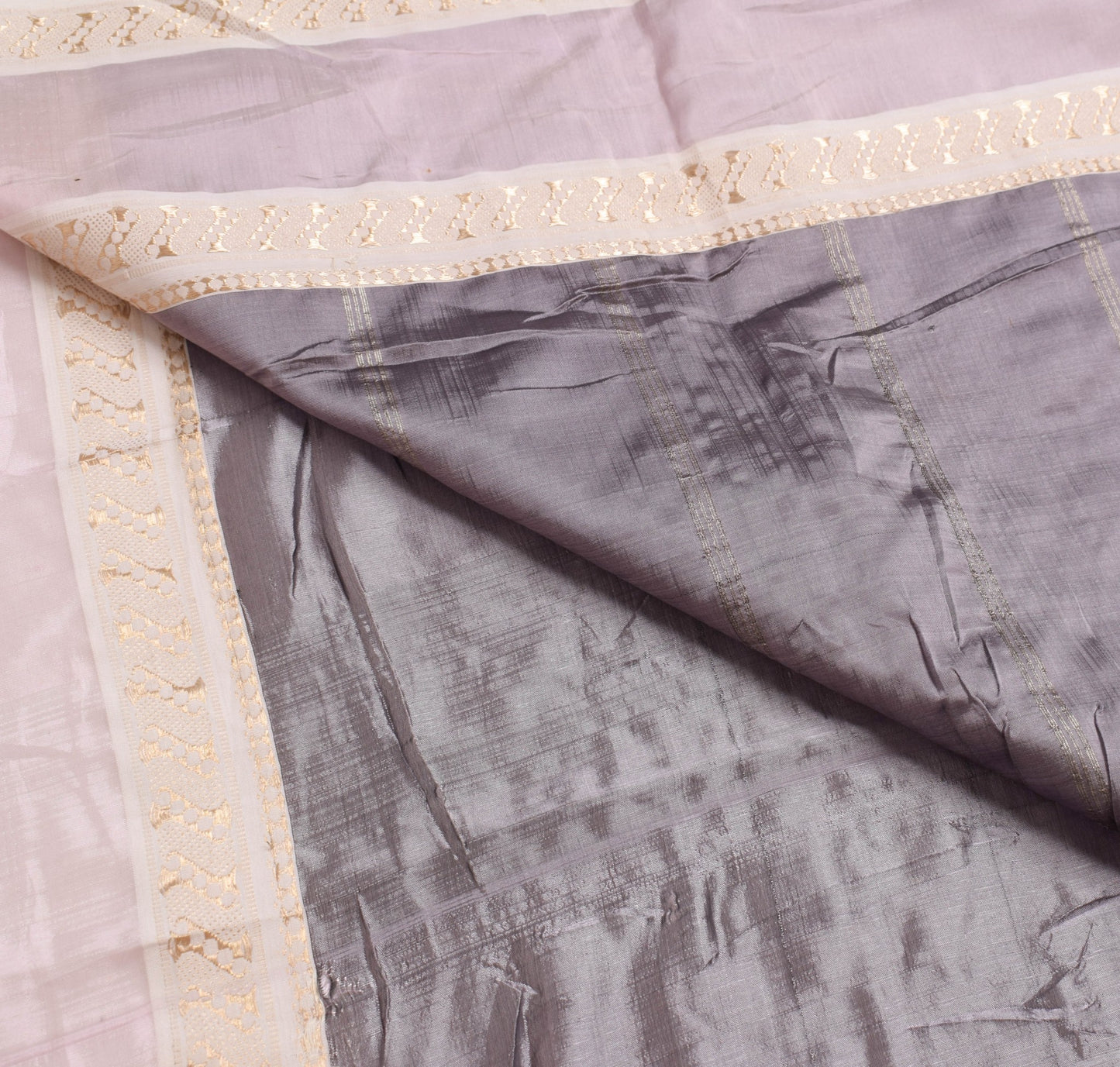 Sushila Vintage Dark Lavender Saree 100% Pure Silk Woven Soft Sari Craft Fabric