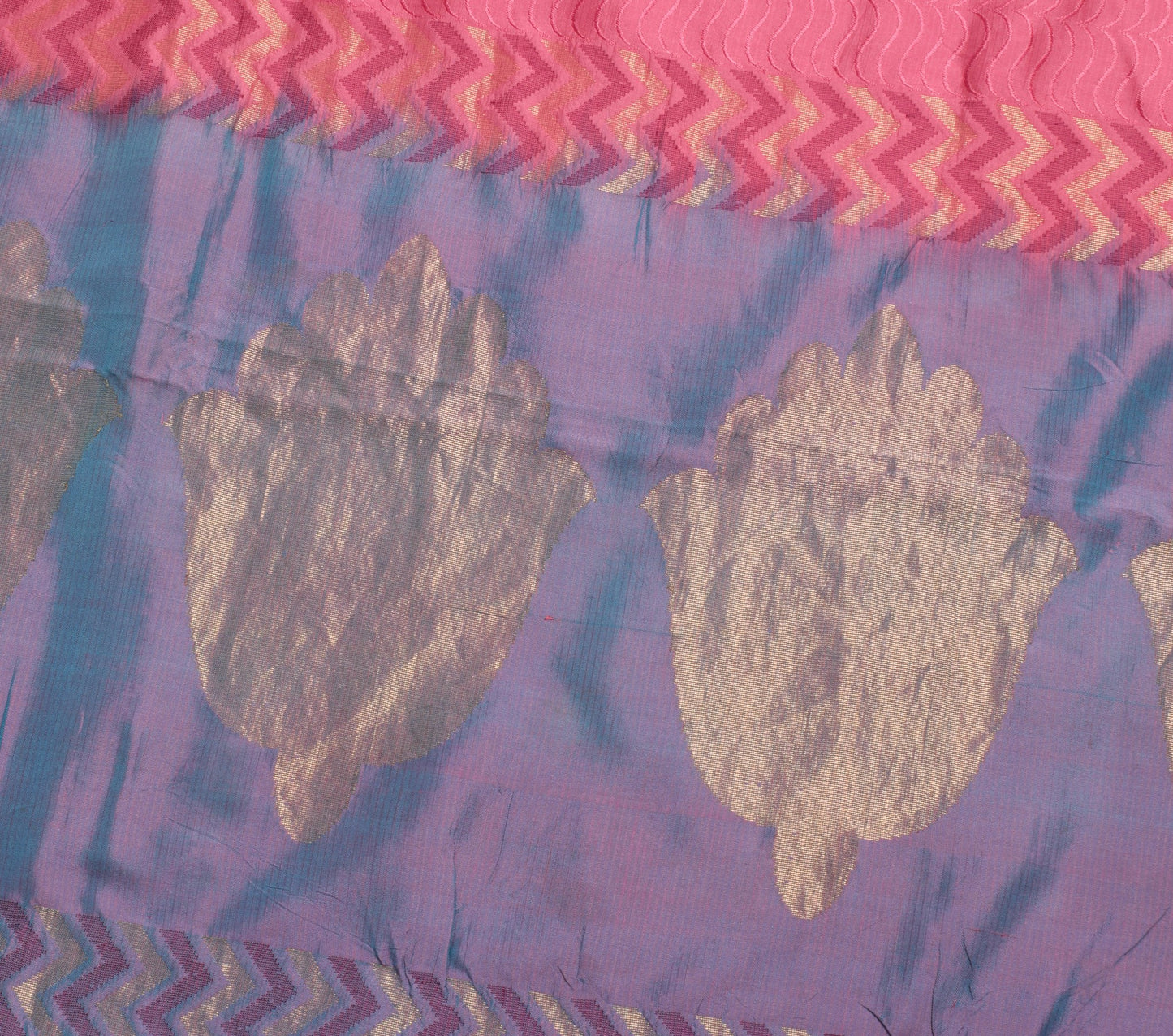 Sushila Vintage Pink 100% Pure Silk Saree Woven Indian Women Sari Craft Fabric