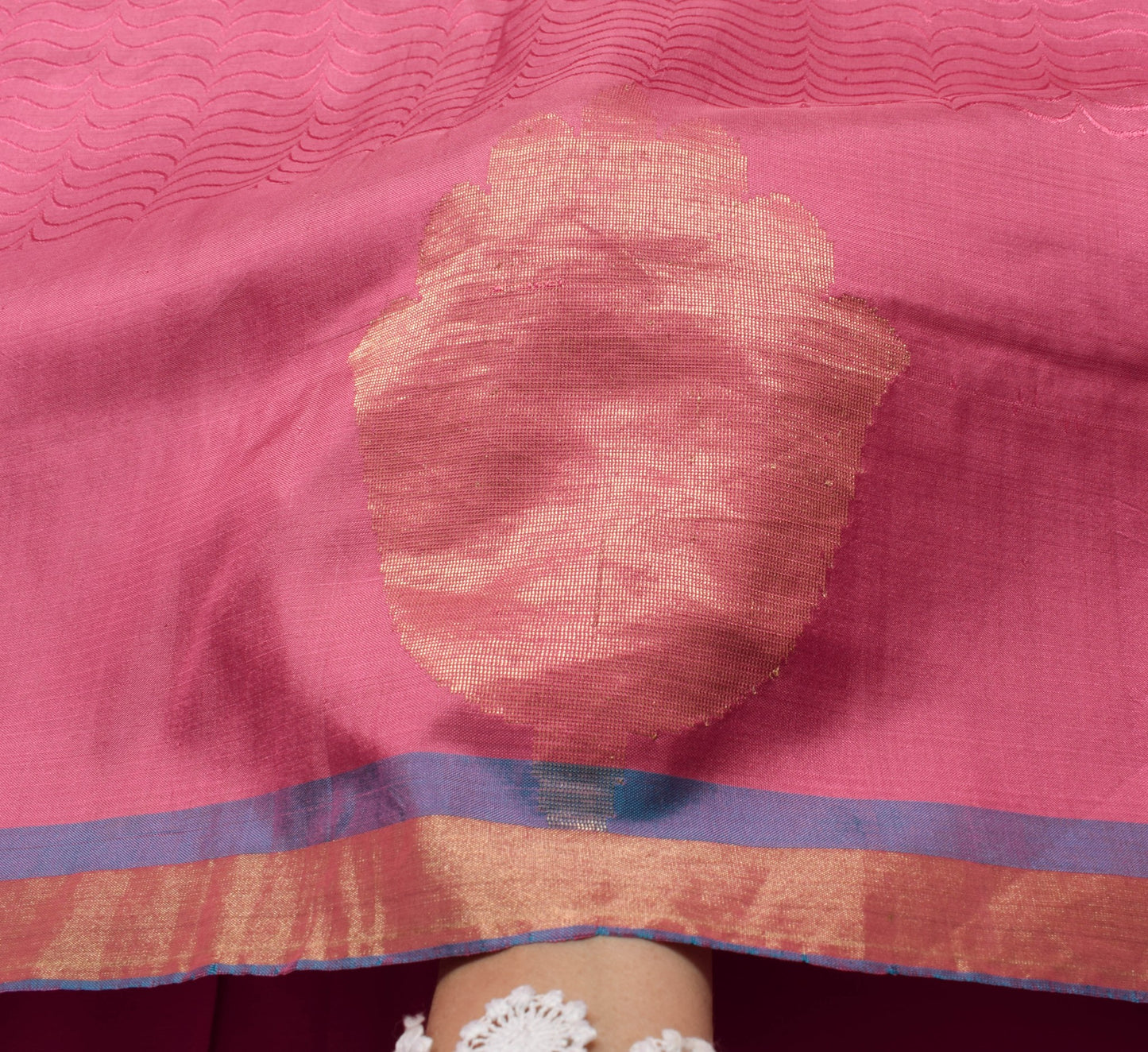 Sushila Vintage Pink 100% Pure Silk Saree Woven Indian Women Sari Craft Fabric