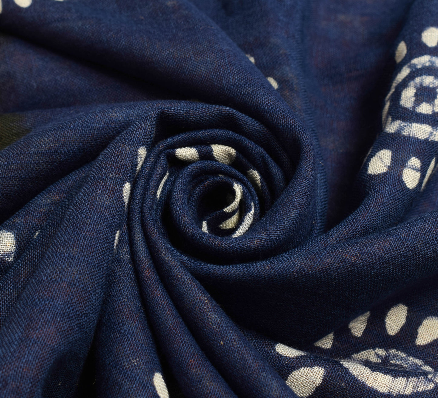 Sushila Vintage Blue Orange Saree 100% Pure Cotton Batik Printed Sari Fabric