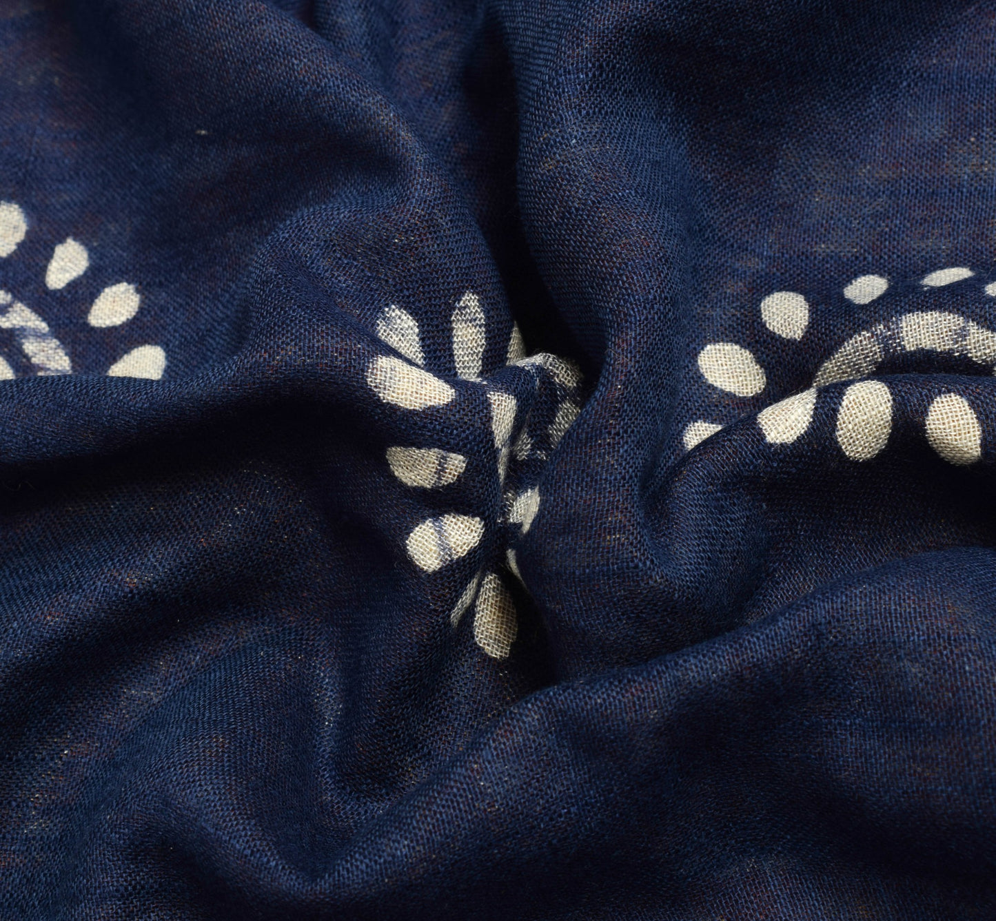 Sushila Vintage Blue Orange Saree 100% Pure Cotton Batik Printed Sari Fabric