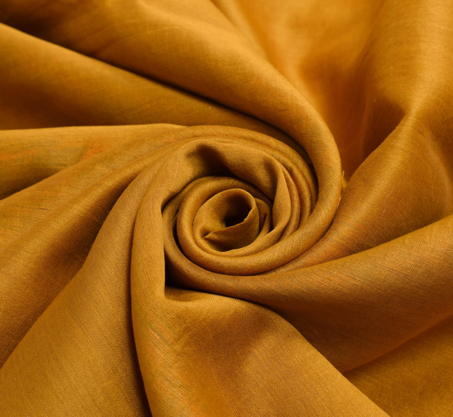 Sushila Vintage Mustard Saree 100% Pure Cotton Woven Traditional Sari Fabric