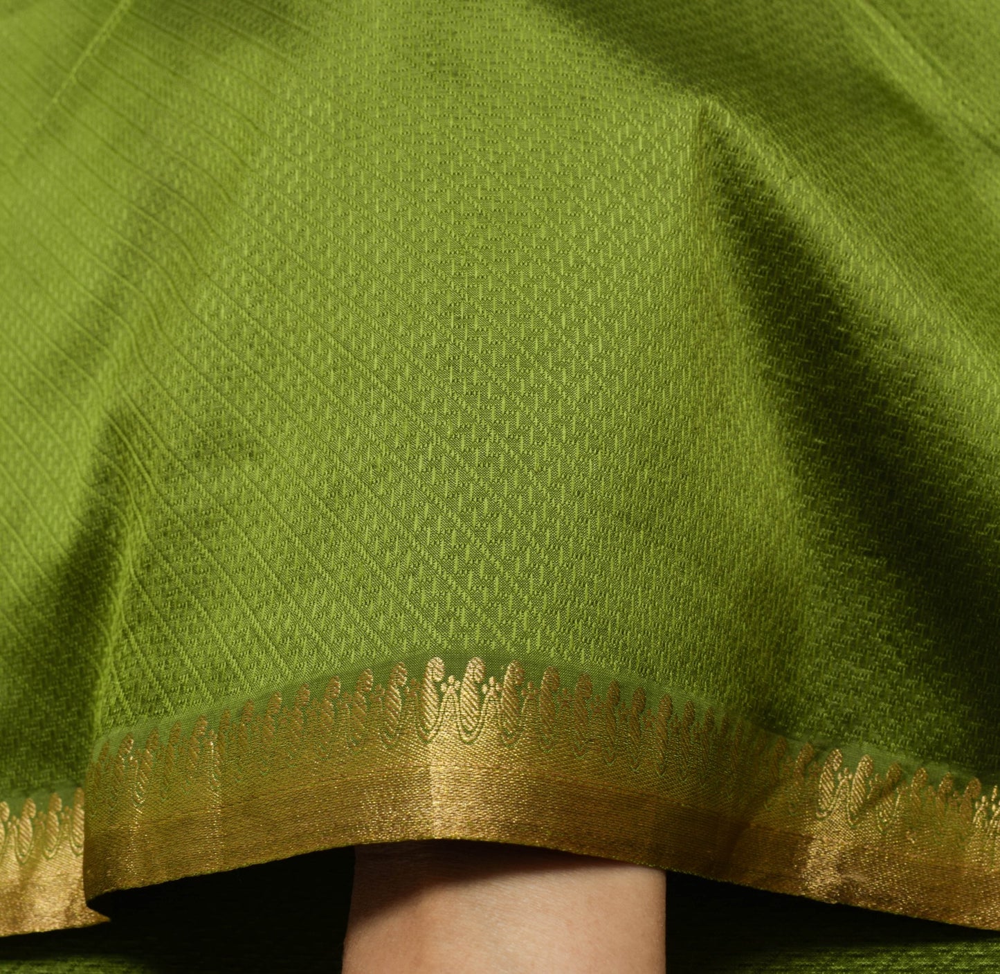 Sushila Vintage Green Rust Saree Pure Silk Zari Brocade Sari with Blouse Fabric