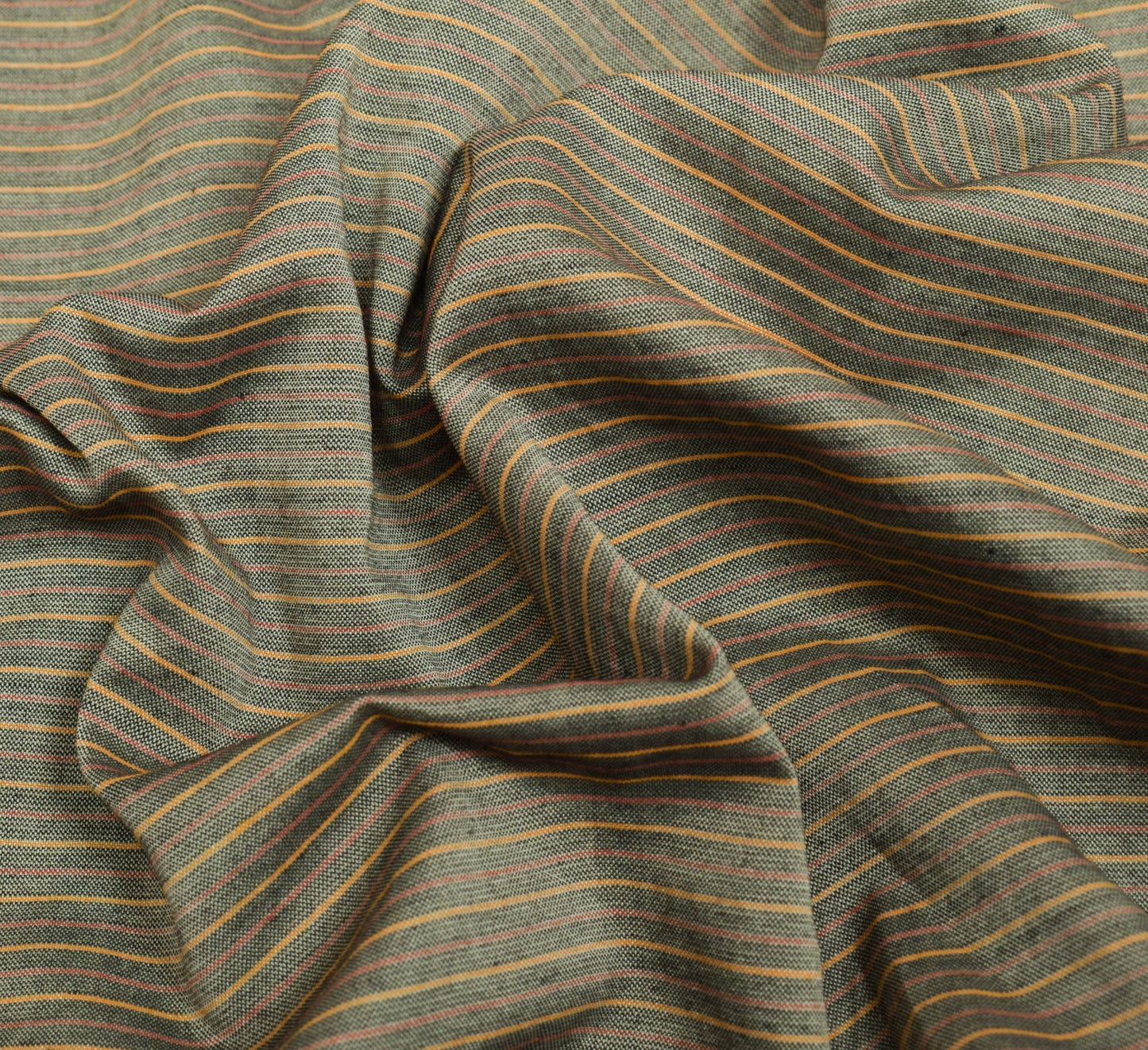 Sushila Vintage Gray Hand Block Printed Saree Pure Cotton Woven 5YD Sari Fabric