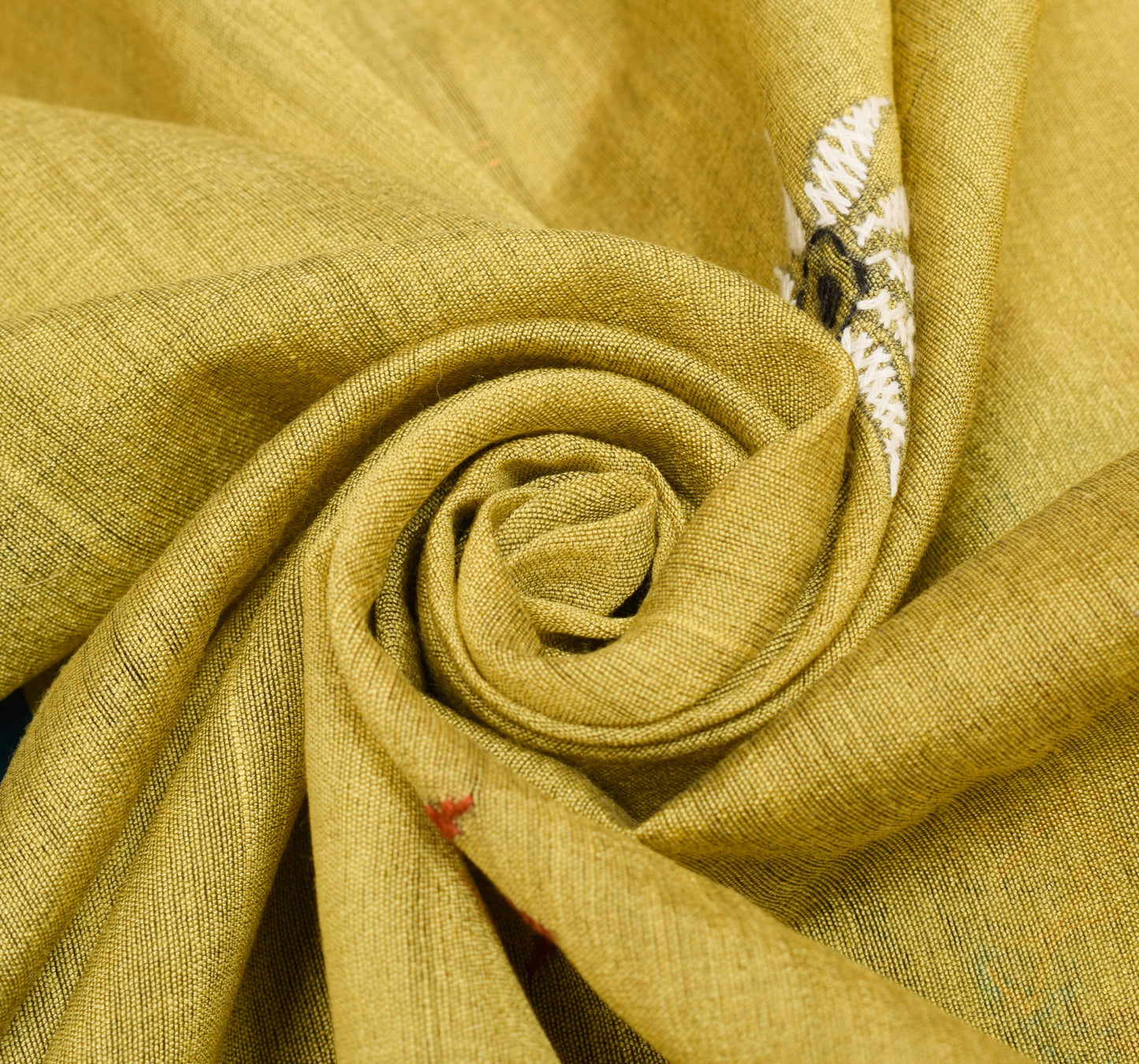 Sushila Vintage Silk Traditional Saree Hand Embroidered Floral Sari Craft Fabric