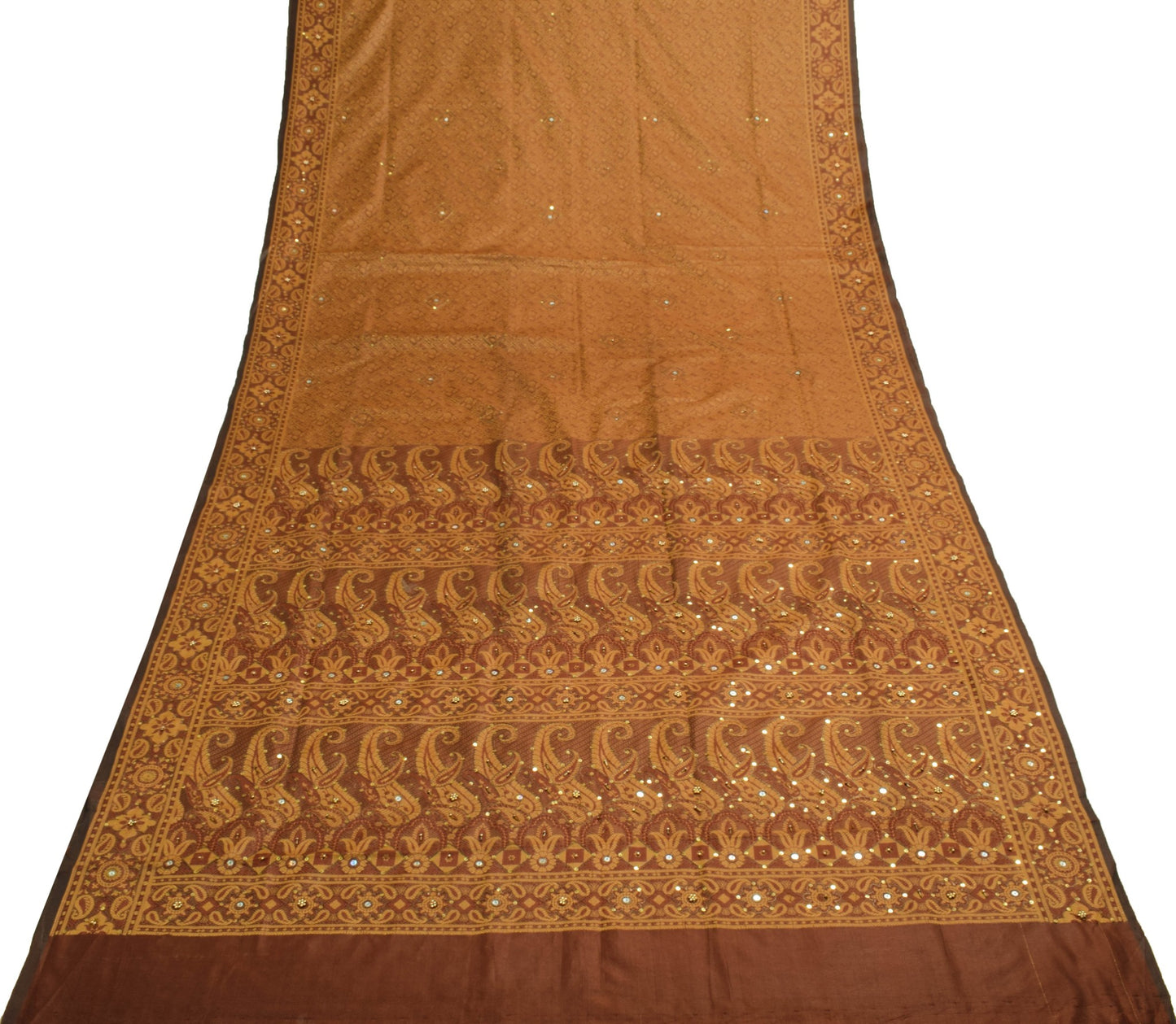 Sushila Vintage Maroon Wedding Silk Saree Woven Aari Work Floral Sari Fabric