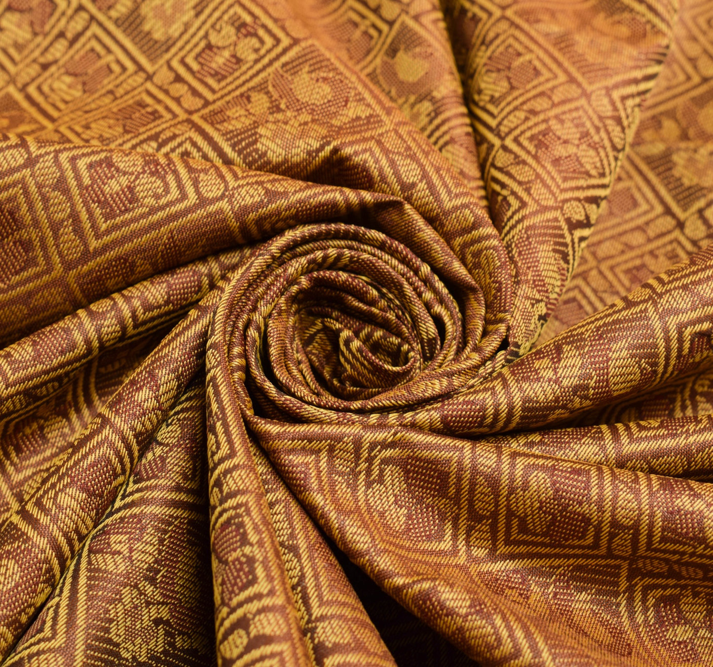 Sushila Vintage Maroon Wedding Silk Saree Woven Aari Work Floral Sari Fabric