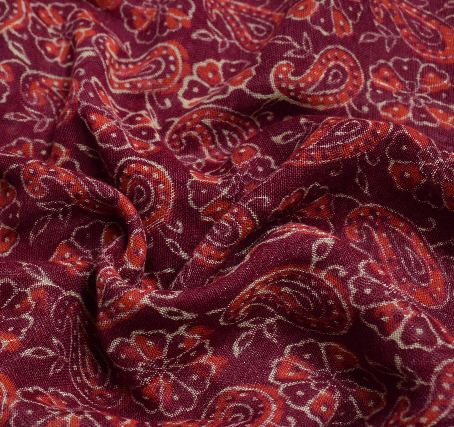 Sushila Vintage Maroon Hand Block Printed Saree Pure Cotton Woven Sari Fabric