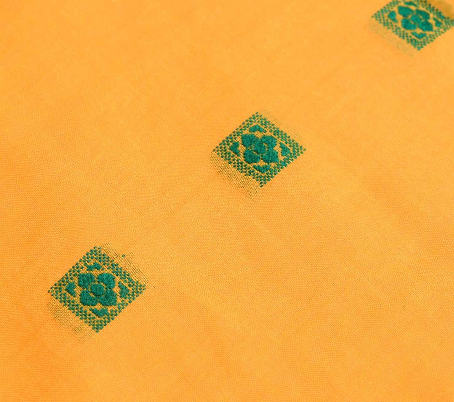 Sushila Vtg. Yellow Baluchari Woven Saree Pure Silk Handloom Sari Craft Fabric