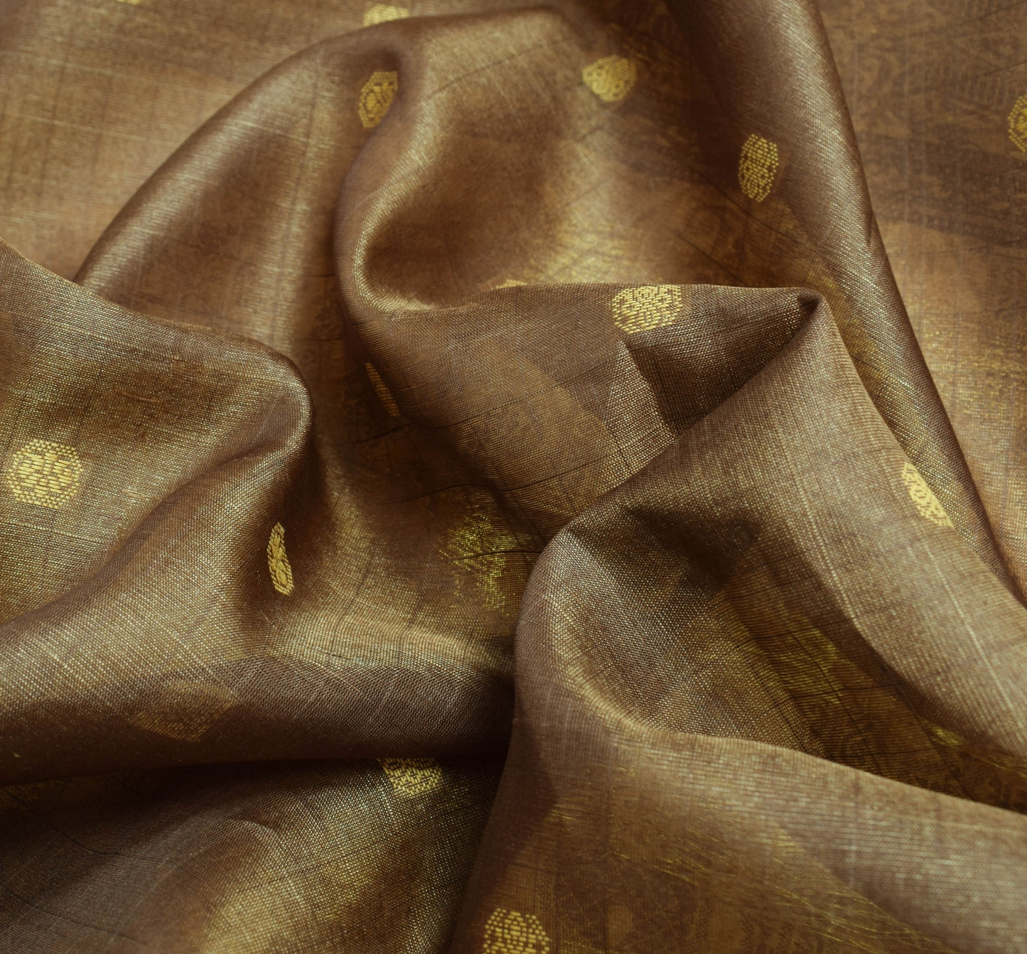 Sushila Vintage Blown 100%Pure Silk Saree All Over Woven Traditionl Sari Fabric