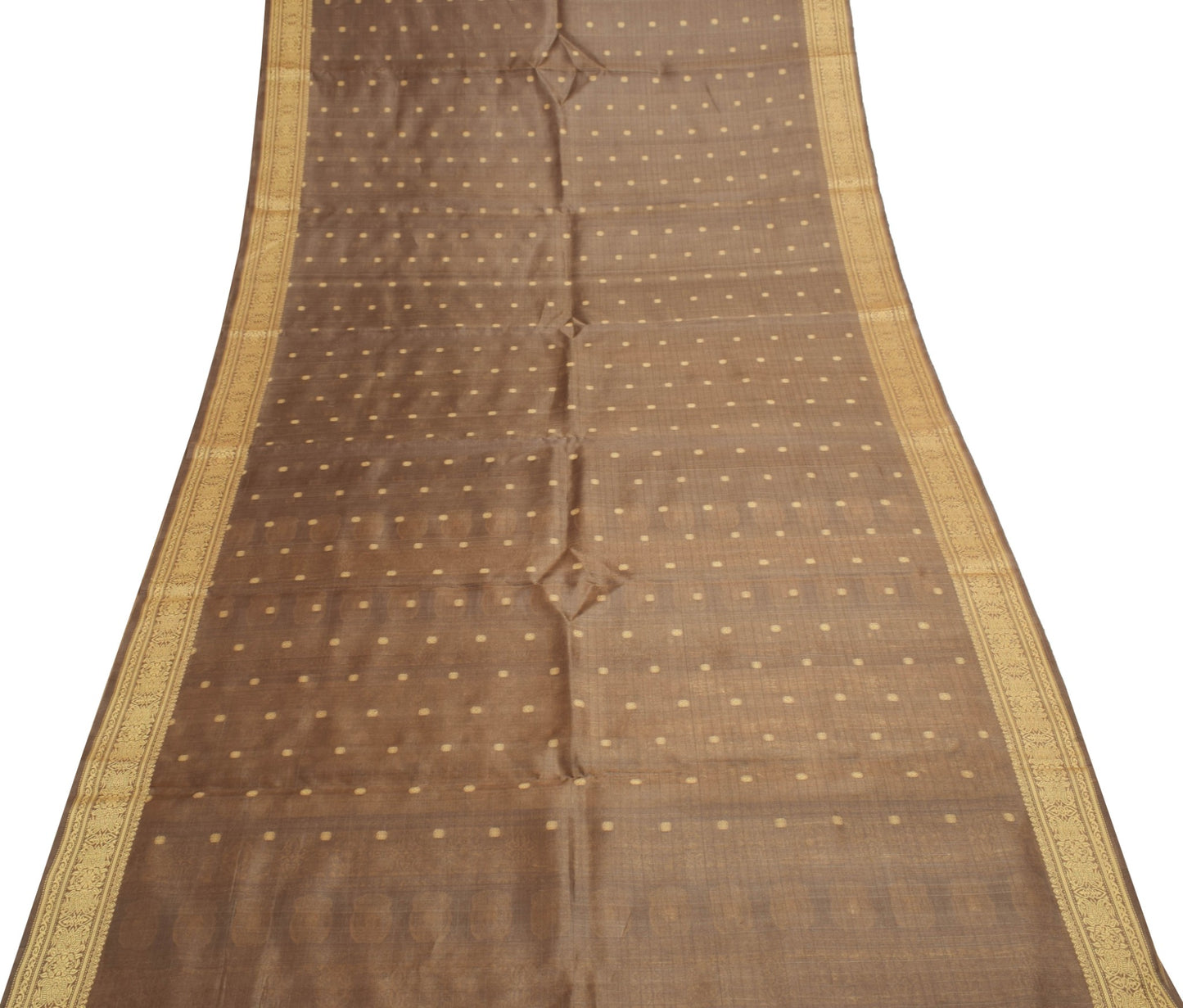 Sushila Vintage Blown 100%Pure Silk Saree All Over Woven Traditionl Sari Fabric